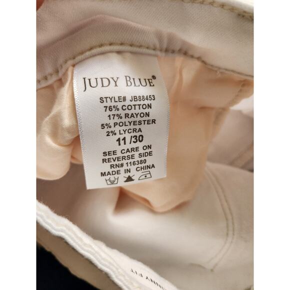 Judy Blues Skinny Fit White Denim Jeans-11/30 - Picture 6 of 11